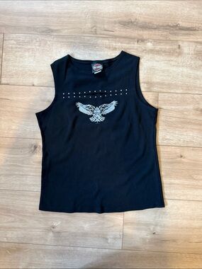 Harley-Davidson Women's Black Sleeveless Eagle Tank Top